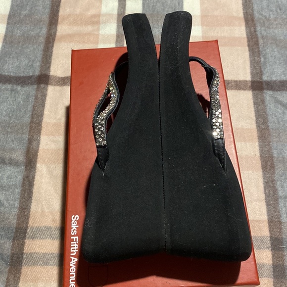 Black Crystal and Metal Studs Sparkling Platform Sandals - Picture 10 of 14